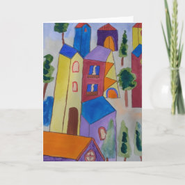 Abstract Summer Village Wenskaart Kaart