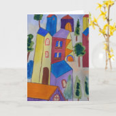 Abstract Summer Village Wenskaart Kaart (Gele Bloem)