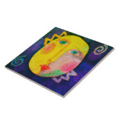 Abstract Sun Face Digitaal Schilderen Tegeltje (Zijkant)