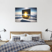 Abstract Sun Stone Canvas Afdruk (Insitu (Slaapkamer))