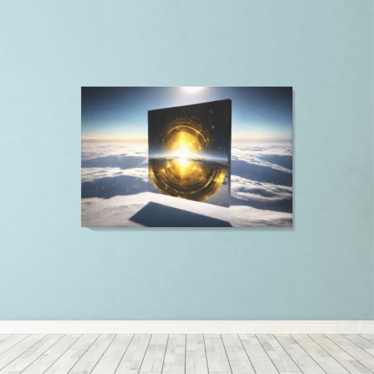 Abstract Sun Stone Canvas Afdruk (Insitu (Houten vloer))