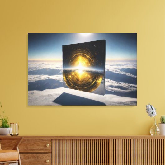 Abstract Sun Stone Canvas Afdruk (Insitu (Woonkamer))