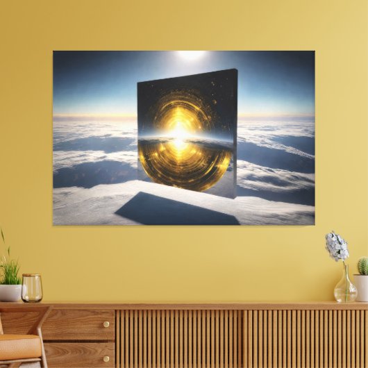 Abstract Sun Stone Canvas Afdruk (Insitu (Woonkamer))