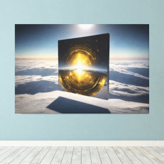 Abstract Sun Stone Canvas Afdruk (Insitu (Houten vloer))