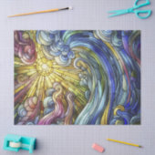 Abstract Sun Wave Glas in lood Tissuepapier (Craft)