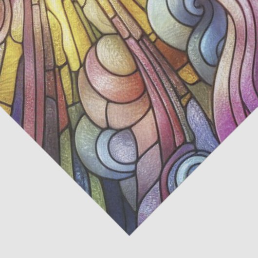 Abstract Sun Wave Glas in lood Tissuepapier (Detail)