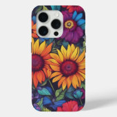 Abstract Sunflower Floral - iPhone 15 Pro Cases (Achterkant)