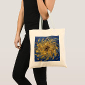 Abstract Sunflower Swirl Van Gogh Style Blue Art Tote Bag (Voorkant (product))