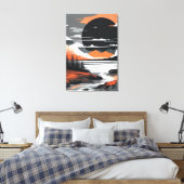 Abstract Sunset Canvas Afdruk (Insitu (Slaapkamer))