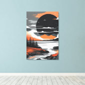 Abstract Sunset Canvas Afdruk (Insitu (Houten vloer))