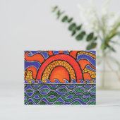 Abstract Sunset Colorful Art Postcard Briefkaart (Staand voorkant)
