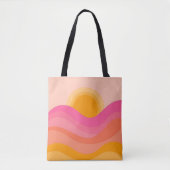 Abstract Sunset Tote Bag | Pastel Wave (Voorkant)