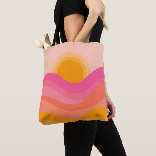 Abstract Sunset Tote Bag | Pastel Wave (Dichtbij)