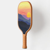 Abstract Sunset Uitzicht Patroon Pickleball Paddle (Links)
