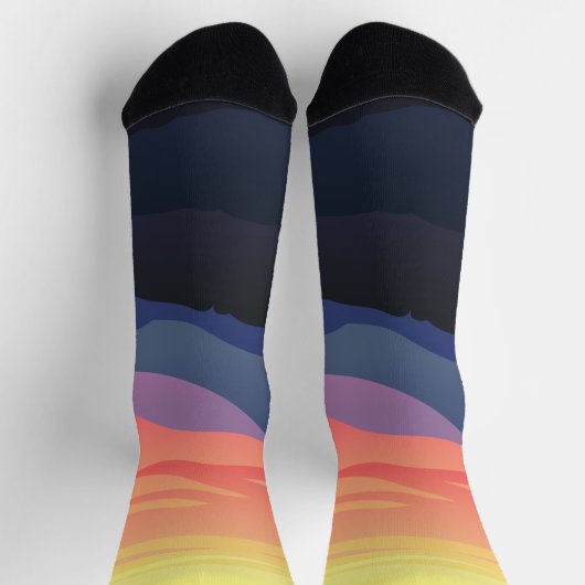 Abstract Sunset Uitzicht Patroon Sokken (Top)