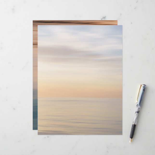 Abstract sunset water texture Scrapbook Paper (Voorkant / Achterkant in situ)