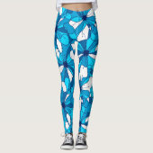 Abstract surf hibiscus leggings (Voorkant)