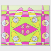 Abstract surfbaar, helder roze groen bubblegum cadeaupapier (Vlak)