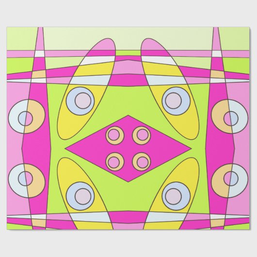 Abstract surfbaar, helder roze groen bubblegum cadeaupapier (Vlak)