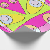 Abstract surfbaar, helder roze groen bubblegum cadeaupapier (Hoek)
