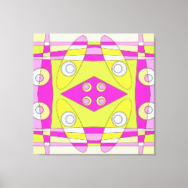 Abstract surfbaar, helder roze groen bubblegum canvas afdruk