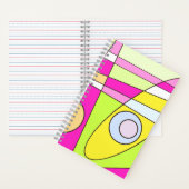 Abstract surfbaar, helder roze groen bubblegum notitieboek (Binnen)