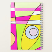Abstract surfbaar, helder roze groen bubblegum notitieboek (Achterkant)