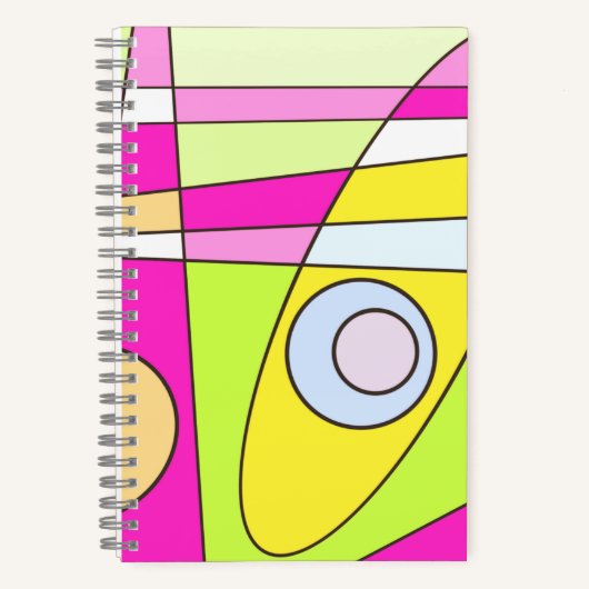 Abstract surfbaar, helder roze groen bubblegum notitieboek (Voorkant)