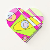 Abstract surfbaar, helder roze groen bubblegum notitieboek (Achterkant)