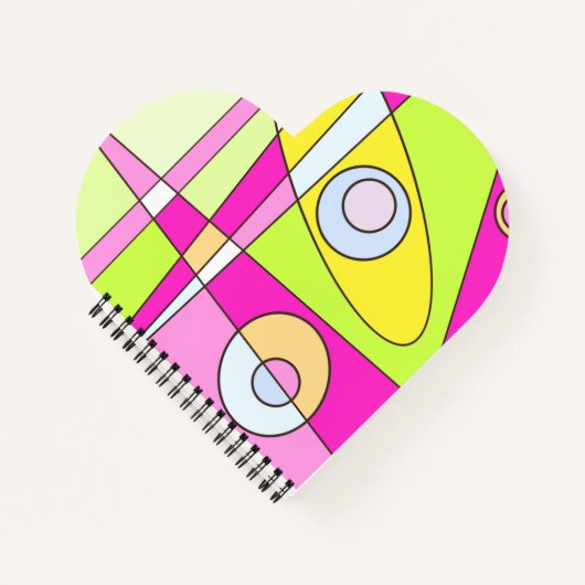 Abstract surfbaar, helder roze groen bubblegum notitieboek (Voorkant)