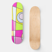 Abstract surfbaar, helder roze groen bubblegum persoonlijk skateboard (Voorkant)