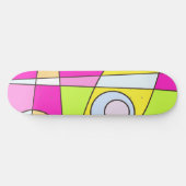 Abstract surfbaar, helder roze groen bubblegum persoonlijk skateboard (Horizontaal)