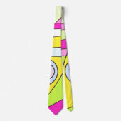 Abstract surfbaar, helder roze groen bubblegum stropdas (Voorkant)