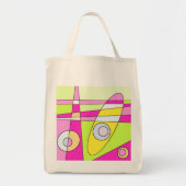 Abstract surfbaar, helder roze groen bubblegum tote bag (Voorkant)