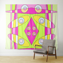Abstract surfbaar, helder roze groen bubblegum