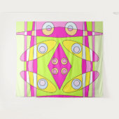 Abstract surfbaar, helder roze groen bubblegum wandkleed (Voorkant (horizontaal))