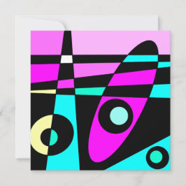 Abstract surfbaar Turquoise Hot Pink Yellow Black