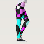 Abstract surfbaar Turquoise Hot Pink Yellow Black Leggings (Rechts)