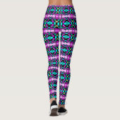 Abstract surfbaar Turquoise Hot Pink Yellow Black  Leggings (Achterkant)