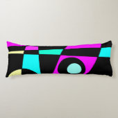Abstract surfbaar Turquoise Hot Pink Yellow Black Lichaamskussen (Voorkant)