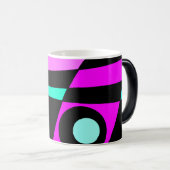 Abstract surfbaar Turquoise Hot Pink Yellow Black Magische Mok (Voorkant rechts)