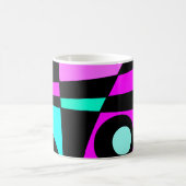 Abstract surfbaar Turquoise Hot Pink Yellow Black Magische Mok (Center)