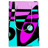 Abstract surfbaar Turquoise Hot Pink Yellow Black Medium Cadeauzakje (Voorkant)