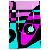 Abstract surfbaar Turquoise Hot Pink Yellow Black Medium Cadeauzakje (Achterkant)