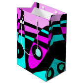 Abstract surfbaar Turquoise Hot Pink Yellow Black Medium Cadeauzakje (Achterkant Gekanteld)