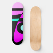 Abstract surfbaar Turquoise Hot Pink Yellow Black Persoonlijk Skateboard (Voorkant)