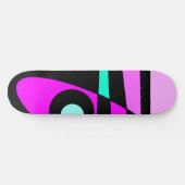Abstract surfbaar Turquoise Hot Pink Yellow Black Persoonlijk Skateboard (Horizontaal)
