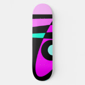 Abstract surfbaar Turquoise Hot Pink Yellow Black Persoonlijk Skateboard (Voorkant)