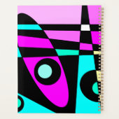 Abstract surfbaar Turquoise Hot Pink Yellow Black Planner (Achterkant)