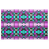 Abstract surfbaar Turquoise Hot Pink Yellow Black Stof (Fat Quarter)